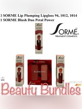 Lush Sorme Lip Thick Lipgloss Trio & Petal Power Blush Duo - Coral Pink Shades